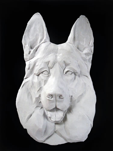 Plaque of a german shepherd dog head (hydrastone edition) 
